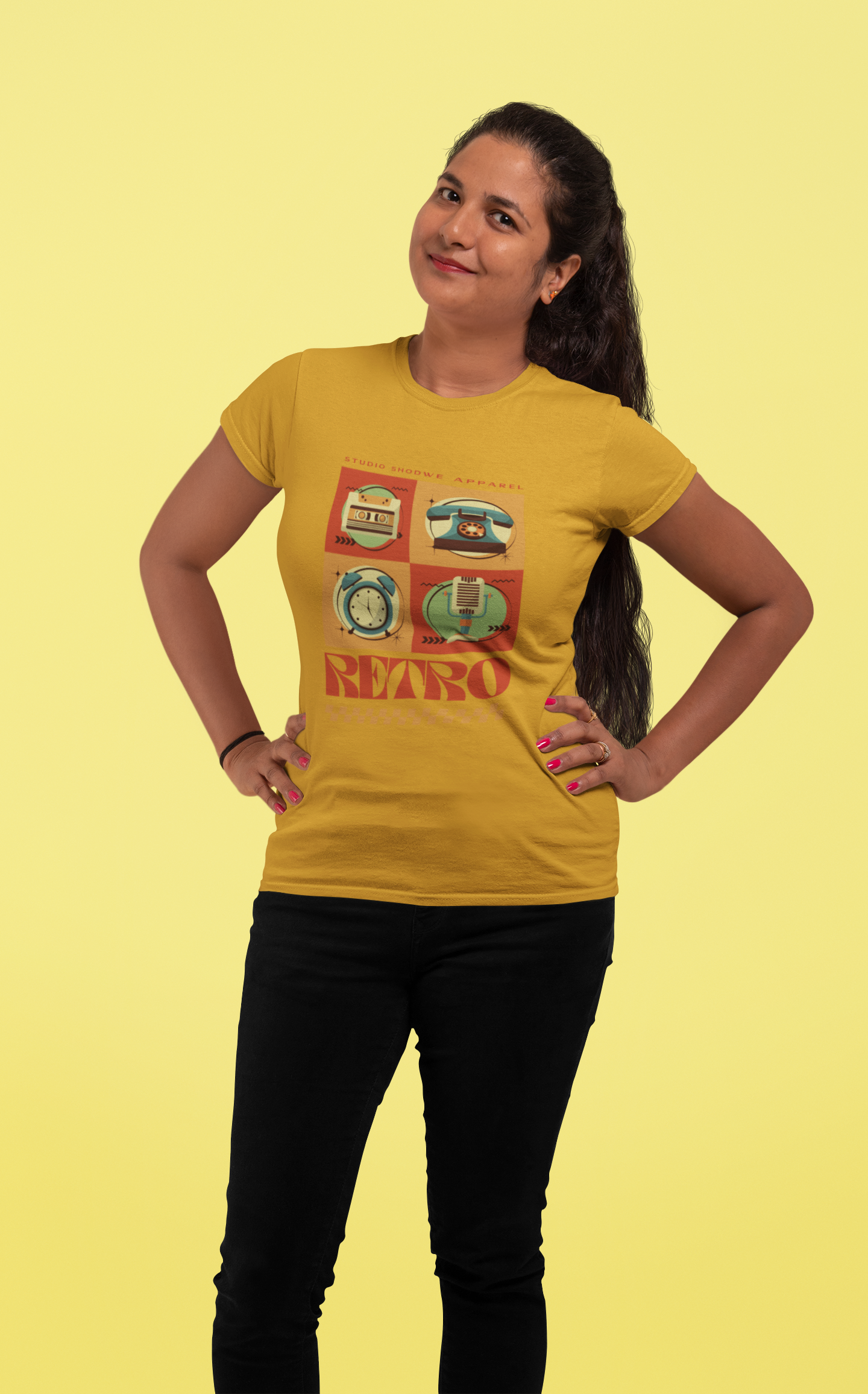 Feminine Flair in Retro Wear: Women's Cotton T-Shirt Collection