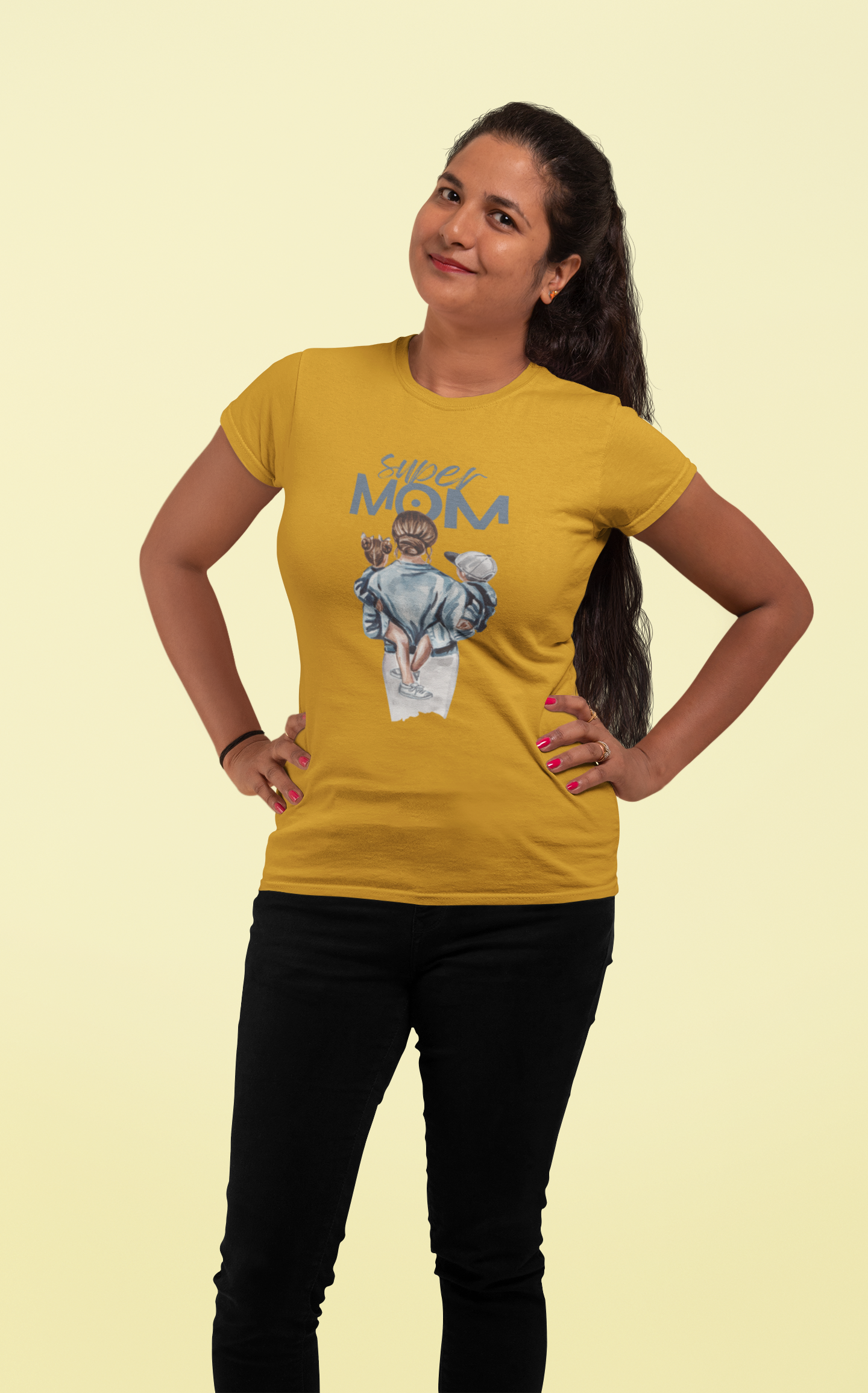 Super Mom Cotton T-Shirt - Comfortable and Stylish Women's Tee for Superhero Moms!