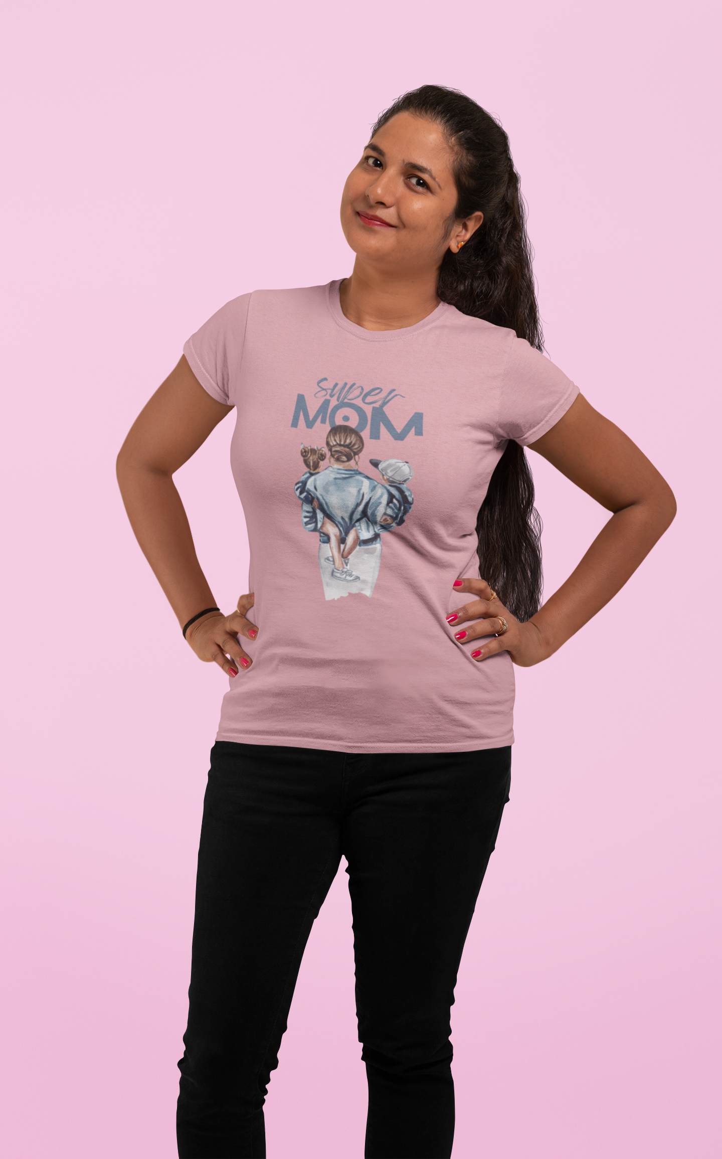 Super Mom Cotton T-Shirt - Comfortable and Stylish Women's Tee for Superhero Moms!