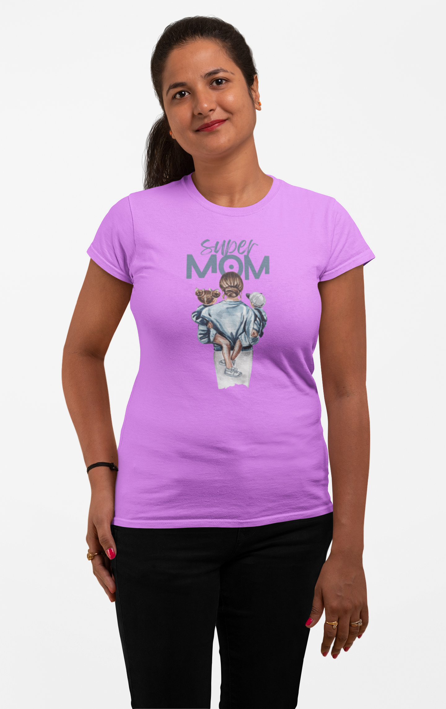 Super Mom Cotton T-Shirt - Comfortable and Stylish Women's Tee for Superhero Moms!