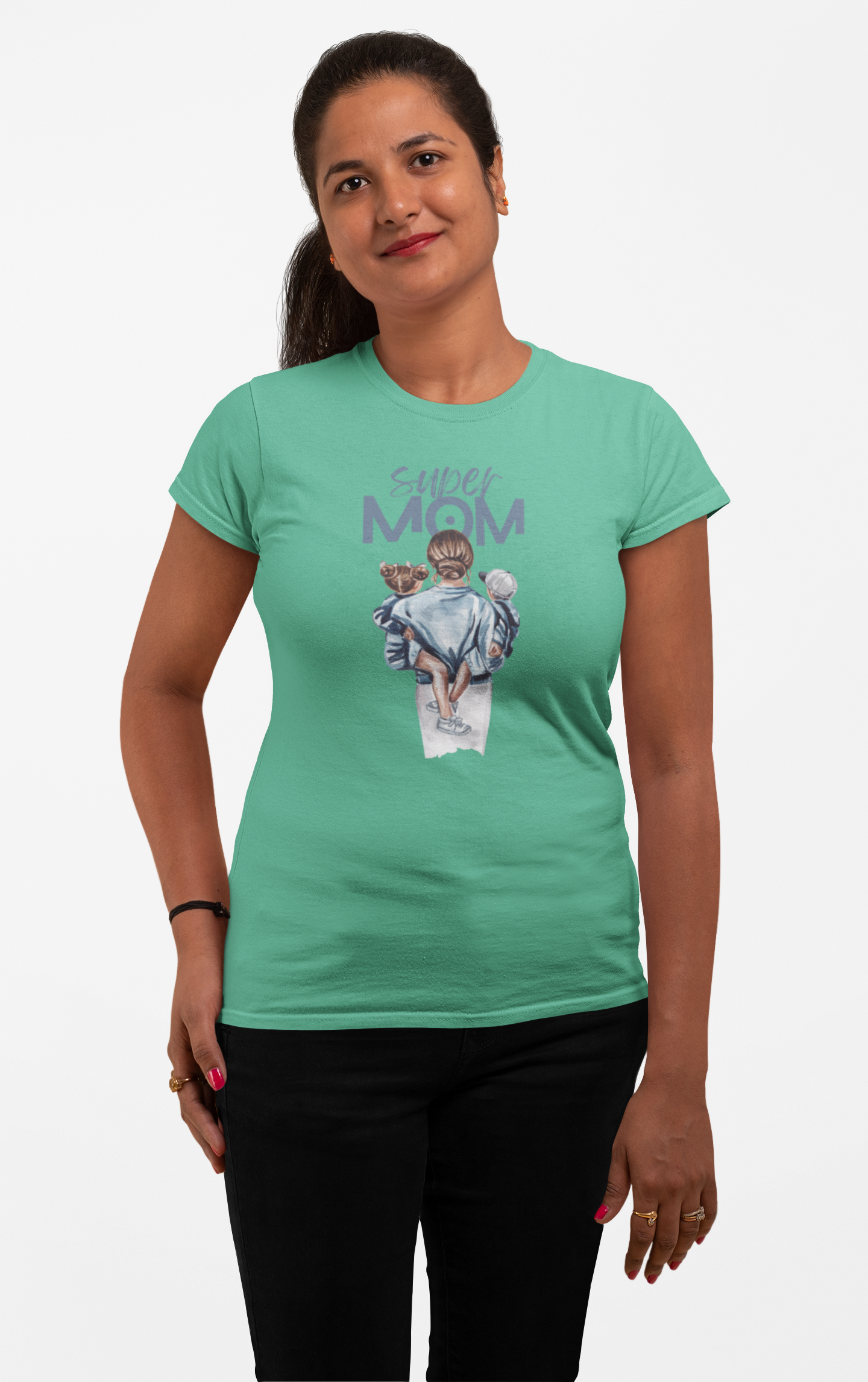 Super Mom Cotton T-Shirt - Comfortable and Stylish Women's Tee for Superhero Moms!