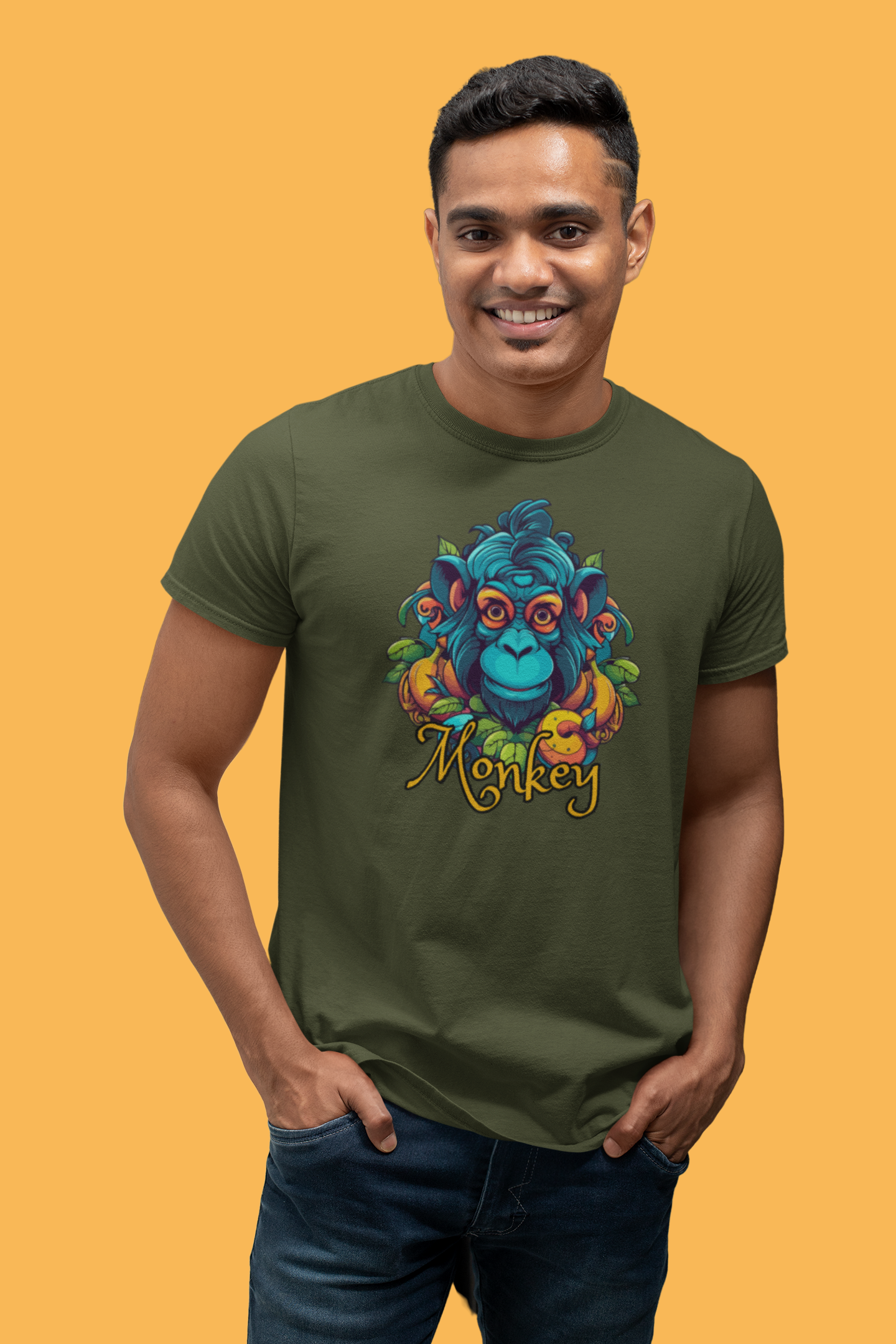 Jungle Vibes: Monkey Graphic Tee in Premium Cotton